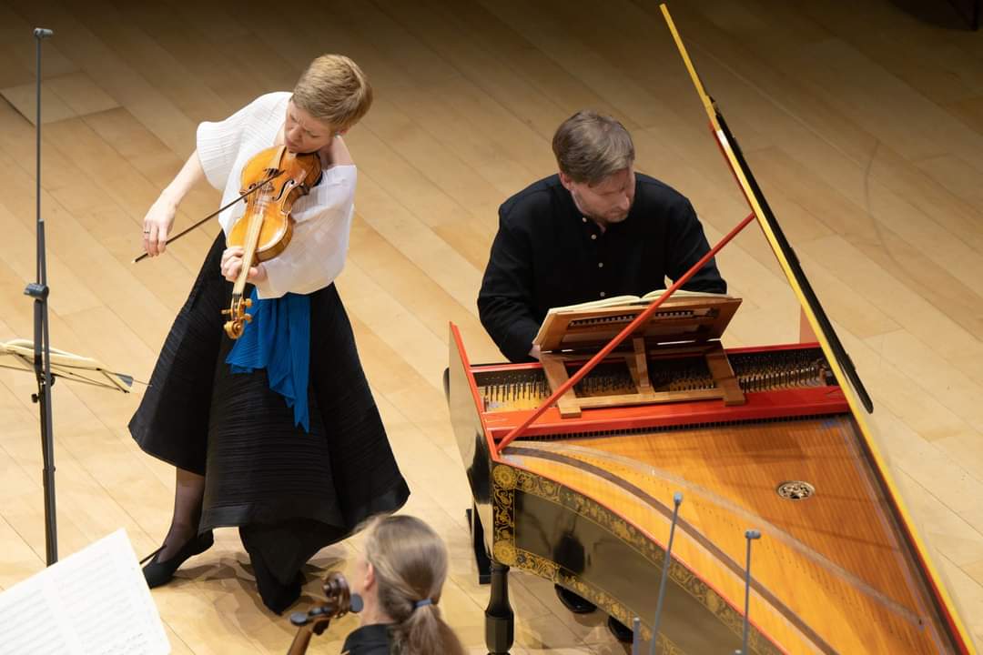 Performer with harpsichord