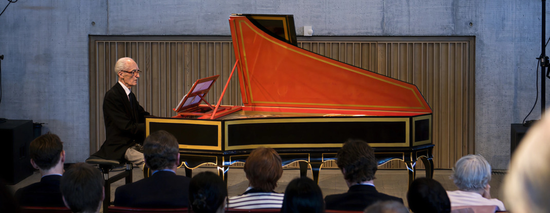 Performer with harpsichord