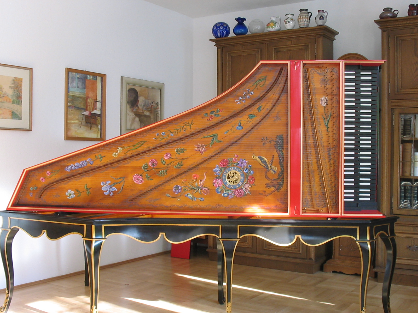 Cembalo in a sun-lit room